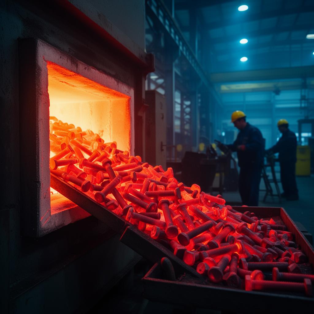 Heat-treatment furnace processing fasteners