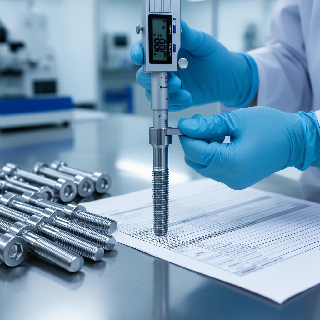 Precision inspection of finished bolts